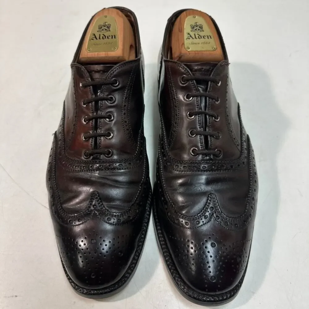 FULLY RESOLED Alden x Brooks Bros. A764 Shell Cordovan Wingtip Brogue USA 8 C